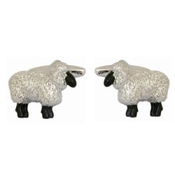Silver Sheep Rhodium Plated Cufflinks #90-1407