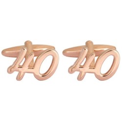 Rose Gold No. 40 Celebration Gold Plated Cufflinks #90-1414