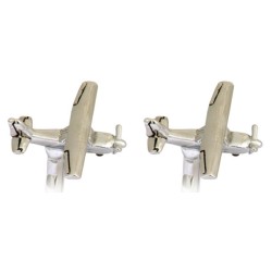 Silver Cessna 172 Aircraft Rhodium Plated Cufflinks #90-1423