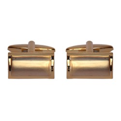 Gold Shiny & Brushed Rectangle Gold Plated Cufflinks #90-2214