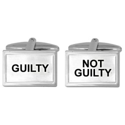 Silver Guilty Not Guilty Cufflinks #90-222