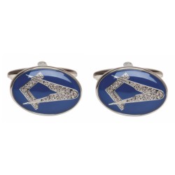 Blue Masonic Oval Cufflinks #90-2830