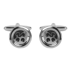 Silver Button Cufflinks #90-4035
