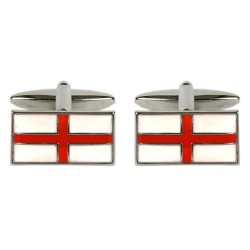 Silver St. George's Cross Cufflinks #90-4421