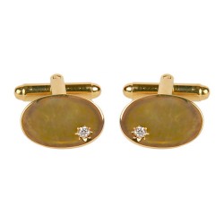 Gold CZ Star Gold Plated Cufflinks #90-9001
