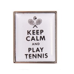White Keep Calm and Play Tennis Cufflinks #90-1544