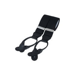 Black Rolled Leather Braces #BR-029