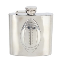 Silver Rugby Stainless Steel Hip Flask #HF-12