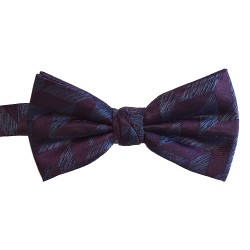 Plum Geo Woven Silk Bow Tie #ROBBS007/3 ##LS