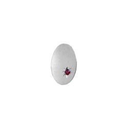 Silver Ruby Oval Tie Tac #T-1213