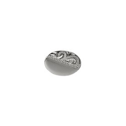 Silver Oval Half Engraved Sterling Silver Tie Tac #T-1901