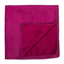 Rose Red Suede Pocket Square #AB-TPH1006/5 ##LS