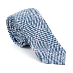 Dutch Blue Check Slim Tie #AB-C1007/5