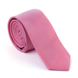 Plain Crystal Rose Slim Satin Tie #AB-C1009/5 ##LS2