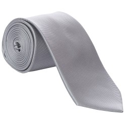 Grey Fine Twill Tie #T100/2 ##LS
