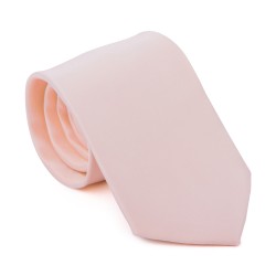 Plain Tender Peach Satin Tie #AB-T1009/33 ##LS2