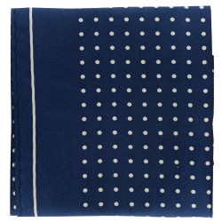 Navy with White Polka Dot Silk Pocket Square #TPH05/2 ##LS
