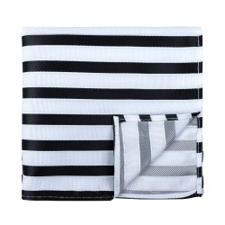 Black and White Stripe Football Pocket Square #AB-TPH1019/1 ##LS