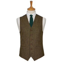 Brown Donegal-Style Tweed Waistcoat #W100/2-Men's XL - 44'' to 46'' ##LS