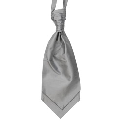 Silver Silk Shantung Wedding Cravat ((WCR5016/2)) #TO DELETE