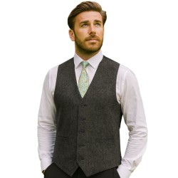 Grey Donegal Tweed Waistcoat #WW100/1