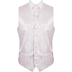 Ivory Bridal Blush Swirl Leaf Wedding Waistcoat #AB-WWA1000/13