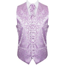 Lilac Swirl Leaf Wedding Waistcoat #AB-WWA1000/8 ##LS