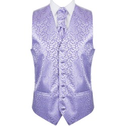 Lilac Royal Swirl Wedding Waistcoat #AB-WWA1001/1