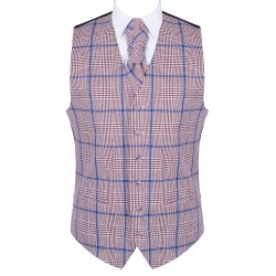 Burgundy Check Waistcoat #AB-WWA1007/3 