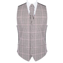 Brown Check Waistcoat #AB-WWA1007/4 ##LS