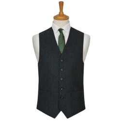 Blue Flecked Tweed Waistcoat #W106/3-Men's L - 40'' to 42'' ##LS