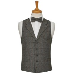 Grey Herringbone Tweed Tailored Waistcoat XXL 48-50 #WW112/1 ##LS