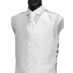 White Shantung Wedding Waistcoat #WW1864/2