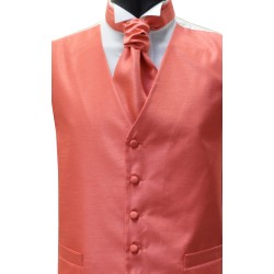 Coral Shantung Wedding Waistcoat #WW1867A/5-Men's M - 36'' to 38'' ##LS