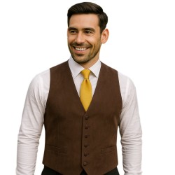 Light Brown Suede Effect Waistcoat #WW1869/6