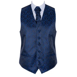 Navy on Black Royal Swirl Waistcoat #AB-WWA1001/9 