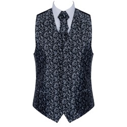 Moonlight Black Budding Paisley Formal Waistcoat #AB-WWA1003/5 ##LS