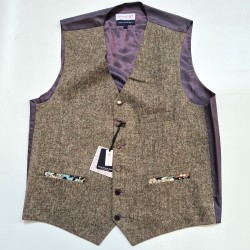 Brown Donegal Tweed Regular Waistcoat Large 40-42 #1857WWB/1 ##LS