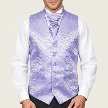Lilac Royal Swirl Wedding Waistcoat #AB-WWA1001/1