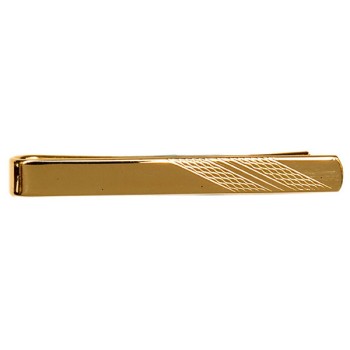 Gold Barley Design On End Gold Plated Tie Clip #100-1273