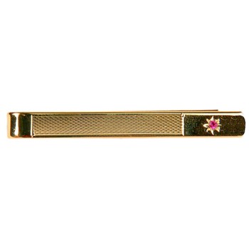 Gold Ruby Star Gold Plated Tie Clip #100-9008