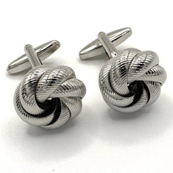 Silver Plated Interwoven Knot Cufflinks