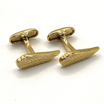 Gold Plated Wing Feather Novelty Cufflinks