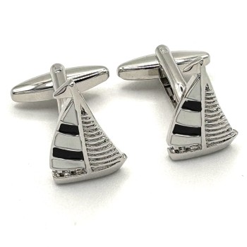 Silver Plated Sailing Boat Nautical Cufflinks