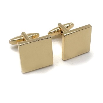 Plain Gold Plated Square Cufflinks