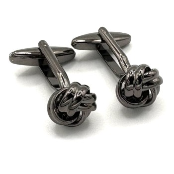 Gunmetal Polished Knot Cufflinks