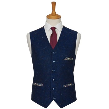 Blue Flecked Tweed Regular Waistcoat Large 40-42 #1857WWE/1 ##LS