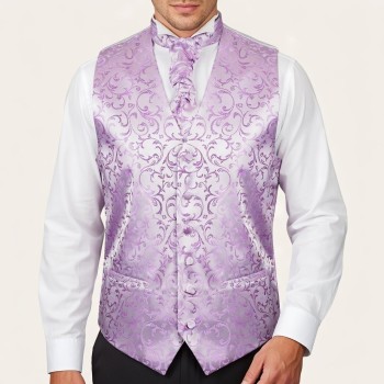 Lilac Swirl Leaf Wedding Waistcoat #AB-WWA1000/8 ##LS