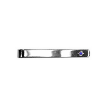 Silver Sapphire Star Sterling Silver Tie Clip #20-0011