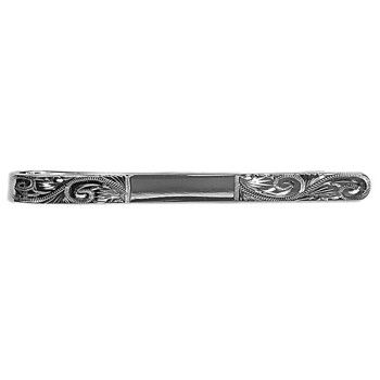 Silver Engraved & Center Space Sterling Silver Tie Clip #20-0012